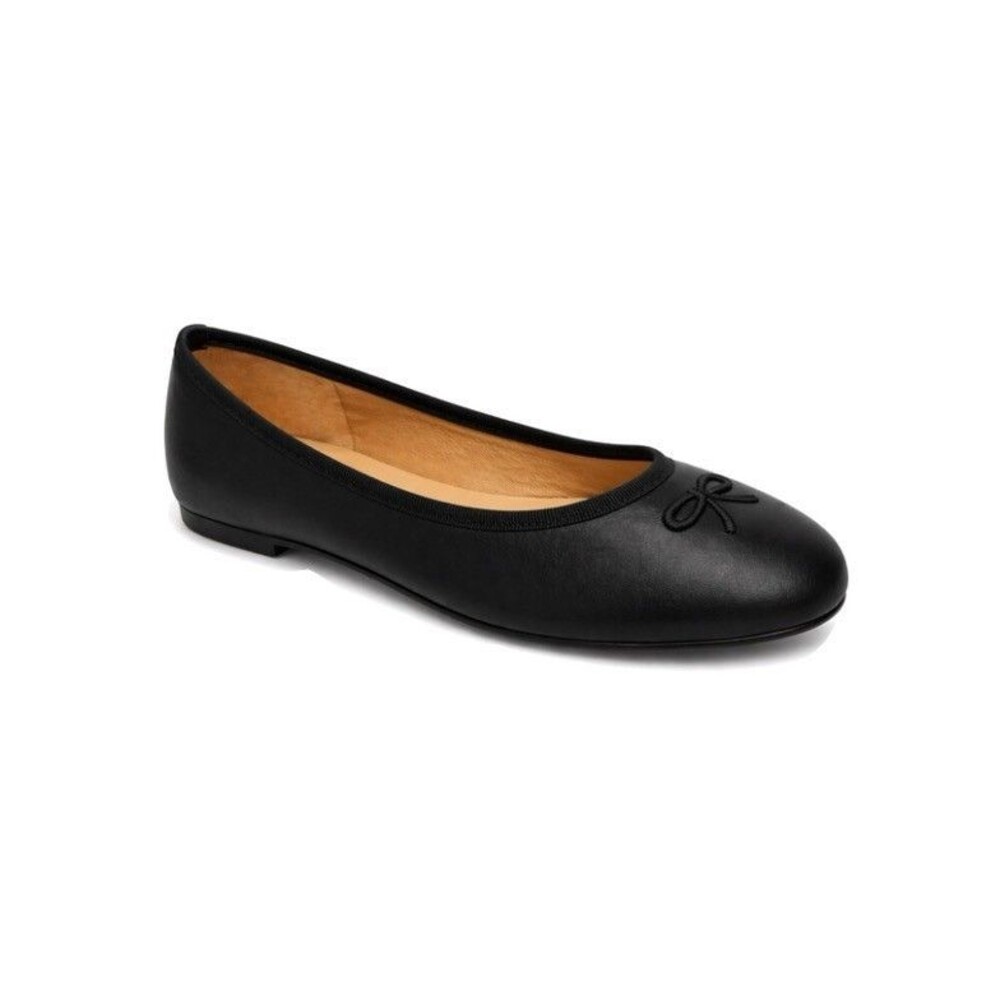 NEW Nicky Hilton x French Sole Womens Size 8 Kathy Black Leather Ballet Flats